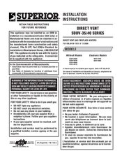 Superior SDDV-40NE Installation Instructions Manual
