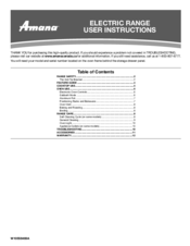 Amana ELECTRIC RANGE User Instructions