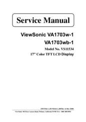 ViewSonic VA1703w-1 Service Manual