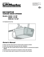 Chamberlain LiftMaster 3255C Owner's Manual