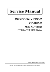 ViewSonic VP930-2 VS10725 Service Manual