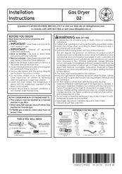 GE Gas Dryer Installation Instructions Manual
