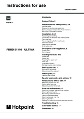 Hotpoint FDUD 51110 ULTIMA Instructions For Use Manual