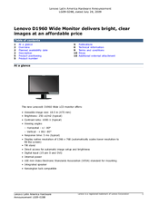 Lenovo D1960 Technical Information