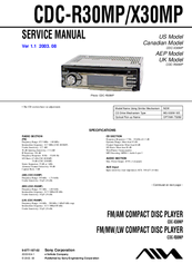 Sony CDC-X30MP Service Manual