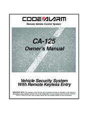 Code Alarm CA-125 Owner's Manual