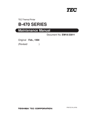 Tec B-470 SERIES Maintenance Manual
