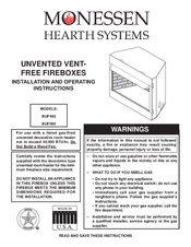 Monessen Hearth Unvented Vent-Free Fireboxes BUF500 Installation And Operating Instructions Manual
