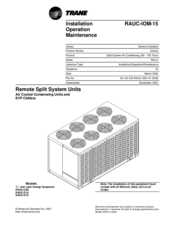 Trane RAUC-IOM-15 Installation & Maintenance Instructions Manual