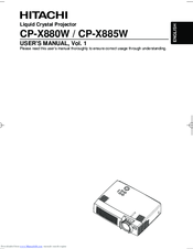 Hitachi CP-X885W User Manual