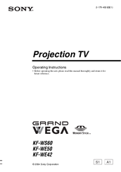Sony KF-WE50 Operating Instructions Manual