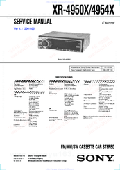 Sony XR-4954X Service Manual