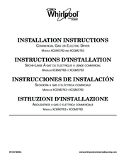 Whirlpool XCEM2763 Installation Instructions Manual