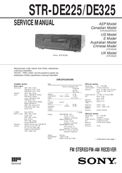sony STR-DE225 Service Manual