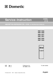 Dometic RMT 7650 Service Instruction