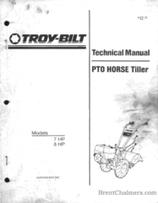 Troy-Bilt Pto Horse Tiller 7 HP Technical Manual