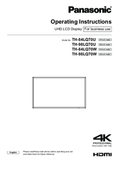 Panasonic TH-98LQ70U Operating Instructions Manual