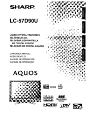 Sharp Aquos LC 57D90U Operation Manual