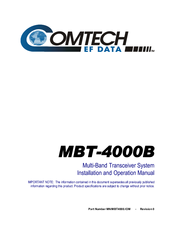 Comtech EF Data MBT-4000B Installation And Operation Manual