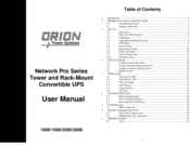 Orion Network Pro 1500 User Manual