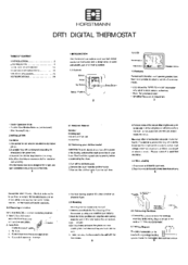 Horstmann DRT1 User And Installation Manual