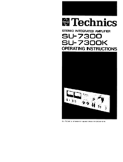 Technics SU-7300K Operating Instructions Manual