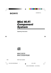 Sony MHC-RG80 Operating Instructions Manual