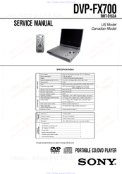 Sony DVP-FX700 - Portable Dvd Player Service Manual