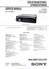 Sony CDX-GT480U Service Manual