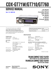 Sony CDX-GT760 Service Manual