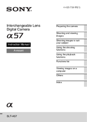 Sony SLT-A57 &alpha Instruction Manual