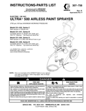Graco ULTRA 500 231-041 Instructions-Parts List Manual