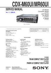 Sony CDX-MR60UI Service Manual