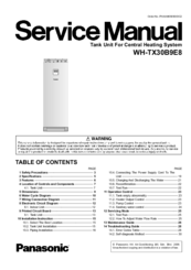 Panasonic WH-TX30B9E8 Service Manual