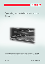 Miele H6090B Operating And Installation Instructions