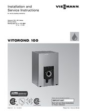 Viessmann VITOROND 100 VR1 Series Installation And Service Instructions Manual