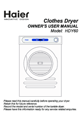 haier HDY60 Owner & User Manual