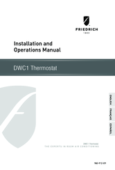 Friedrich DWC1 Installation And Operation Manual