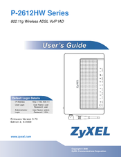ZyXEL Communications P-2612HW Series User Manual