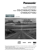 Panasonic CQC7303U - CAR AUDIO - MULTI-LANG Operating Instructions Manual