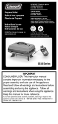 Coleman 9933 series User Instructions