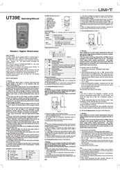 UNI-T UT39E Operating Manual