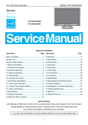 Buffalo FTD-W932HSR/WH Service Manual