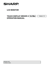 Sharp LCD MONITOR Operation Manual