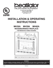 Heatilator MH36A Operating Instructions Manual
