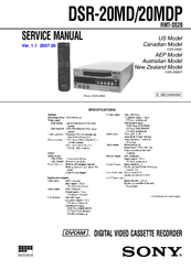Sony DSR-20MDP Service Manual