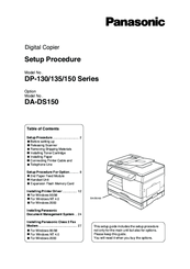 panasonic DP-135 Series Setup Procedure