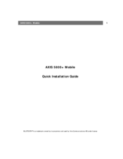 Axis 5800 Quick Installation Manual
