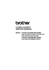 Brother FAX 560 Service Manual