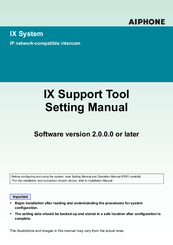 Aiphone IX-DF Setting Manual